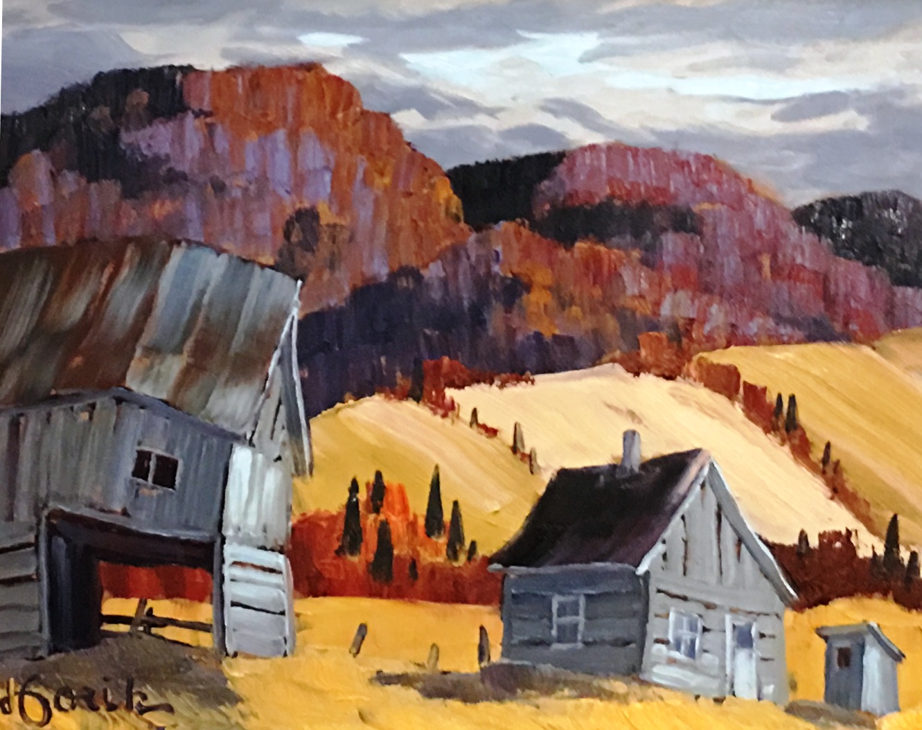 Sans titre (Maison et montagnes)