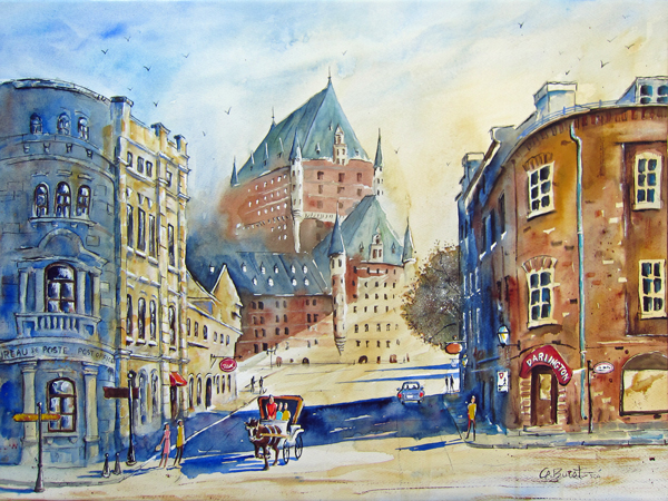 Calèche, rue du Fort