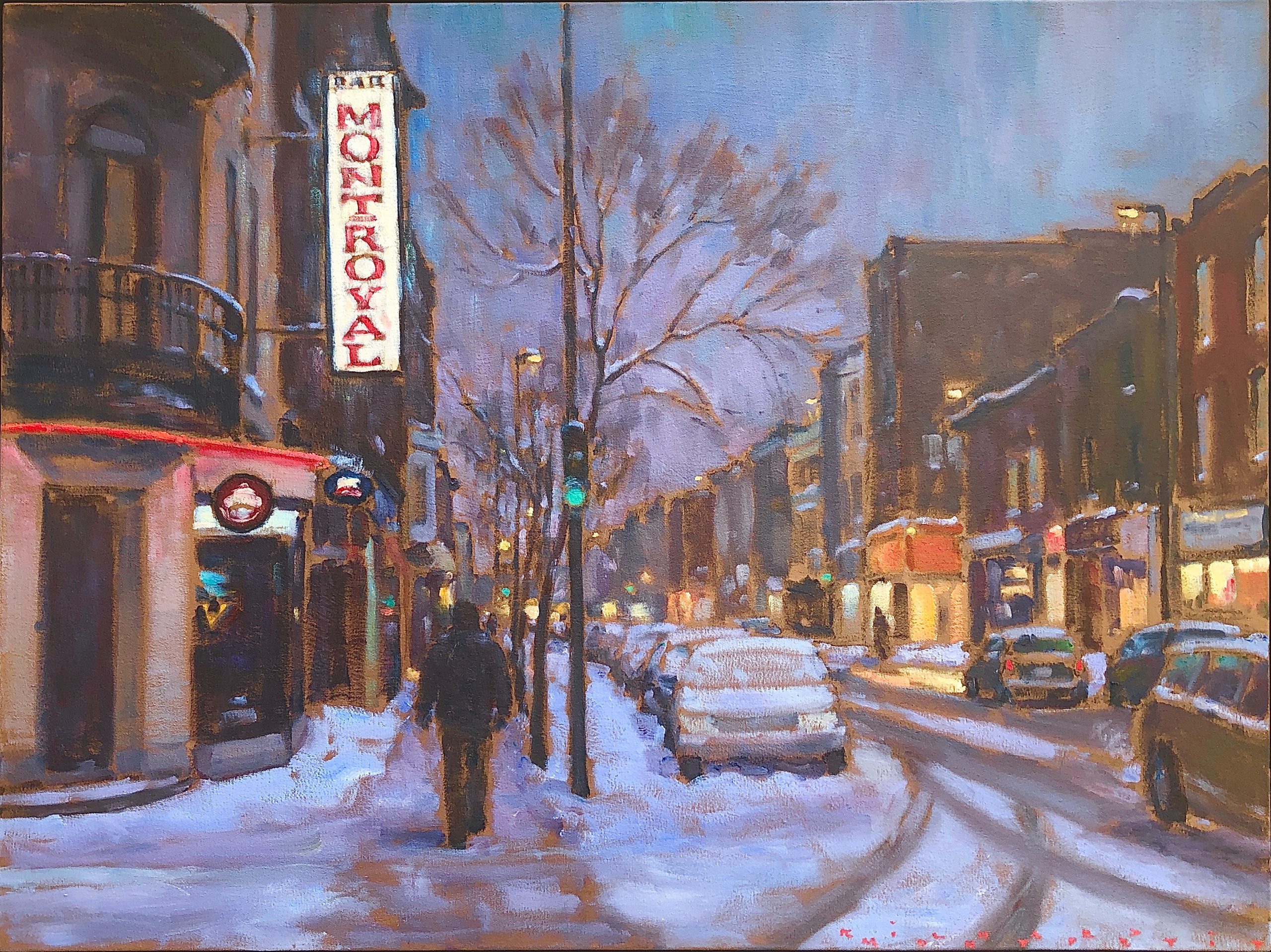 Soir d&rsquo;hiver, rue Mont-Royal
