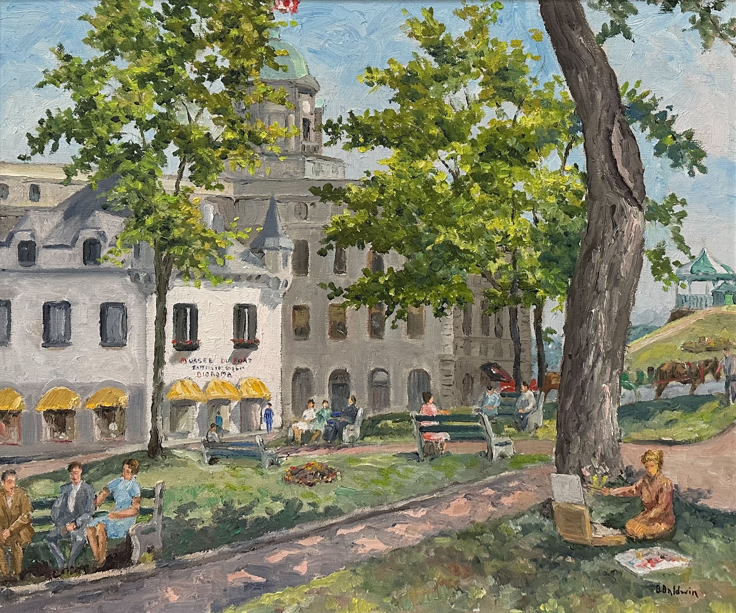 Scène du Vieux-Québec (parc devant le Château Frontenac)