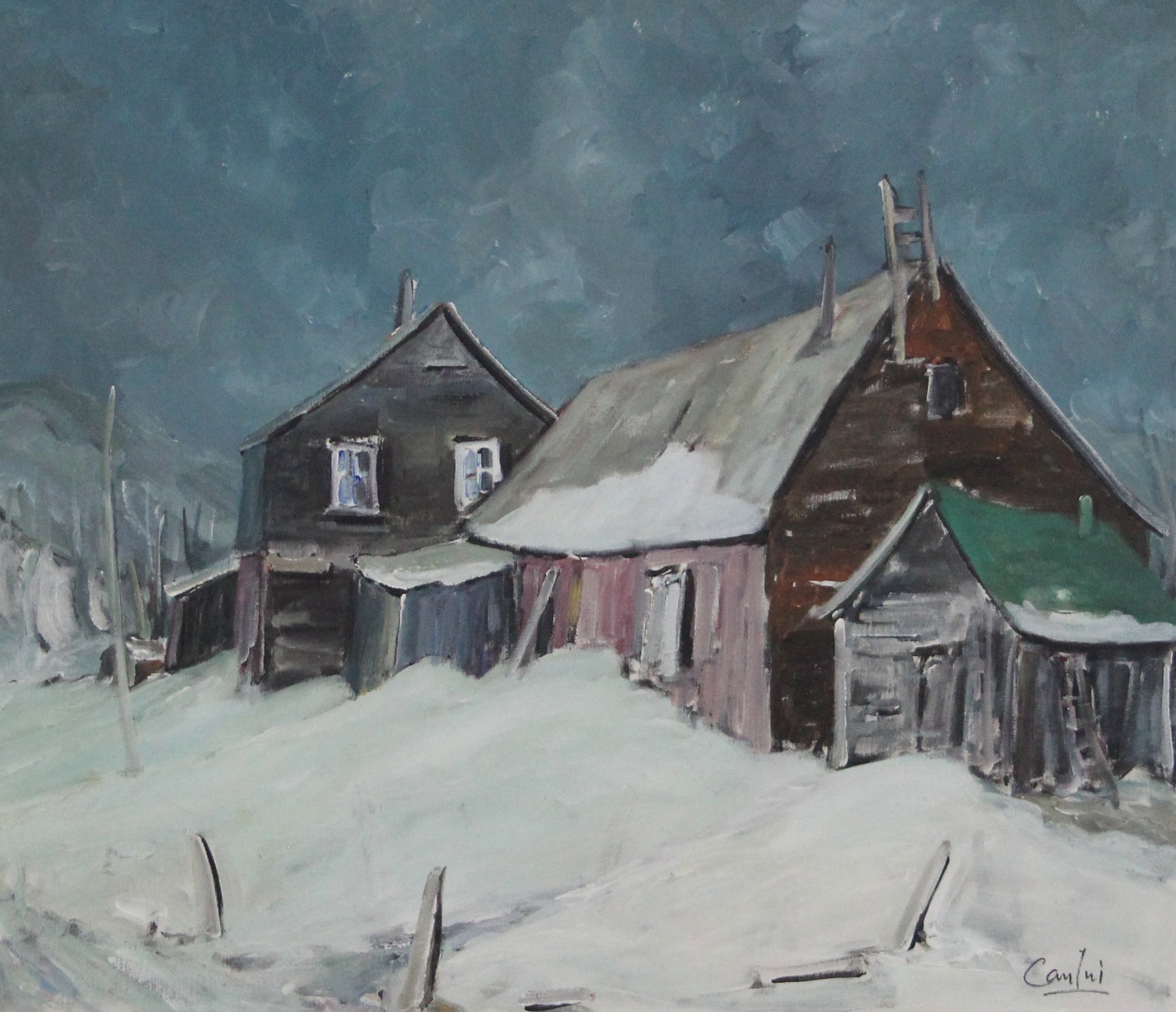 Grange en hiver
