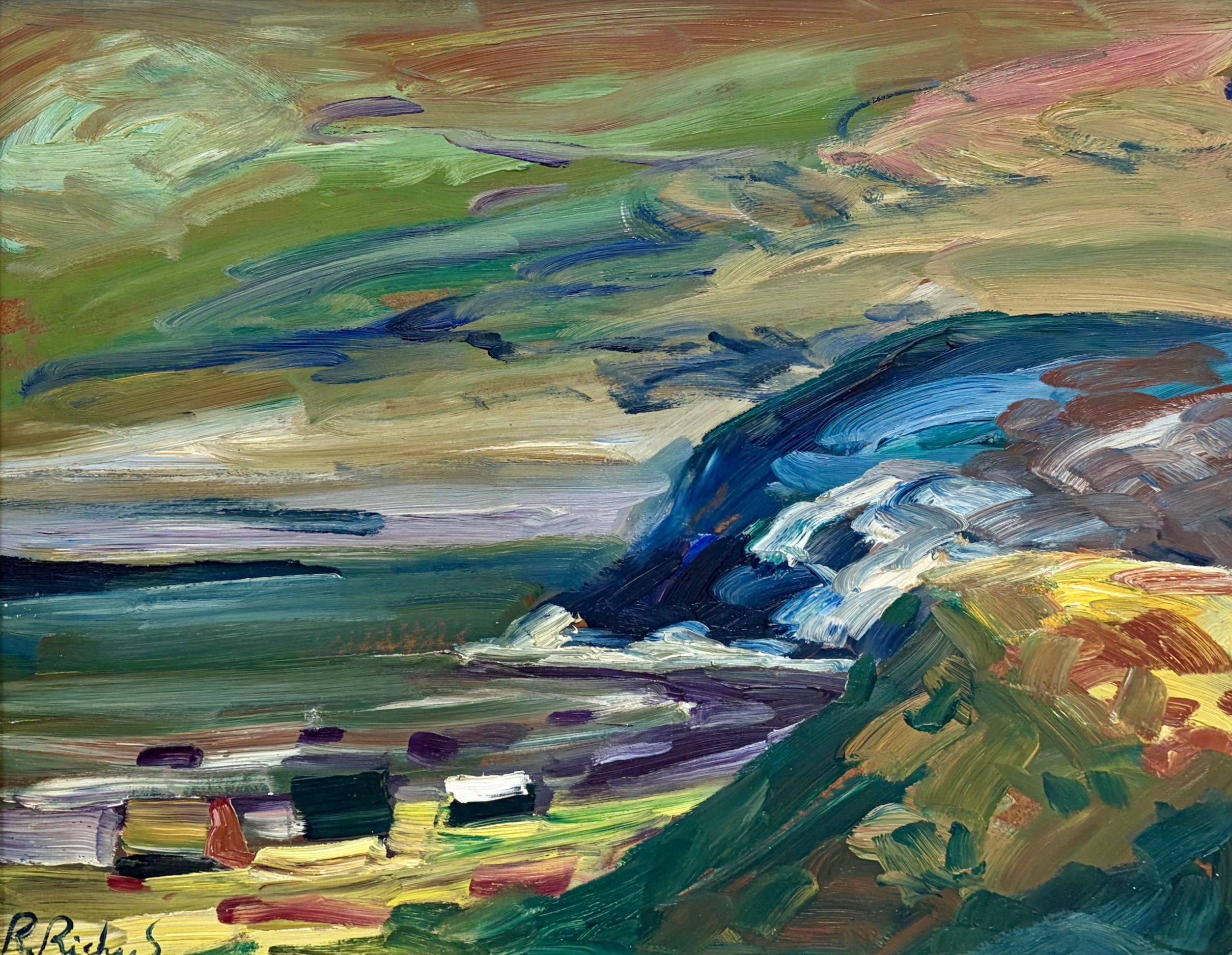 Paysage fleuve et montagnes